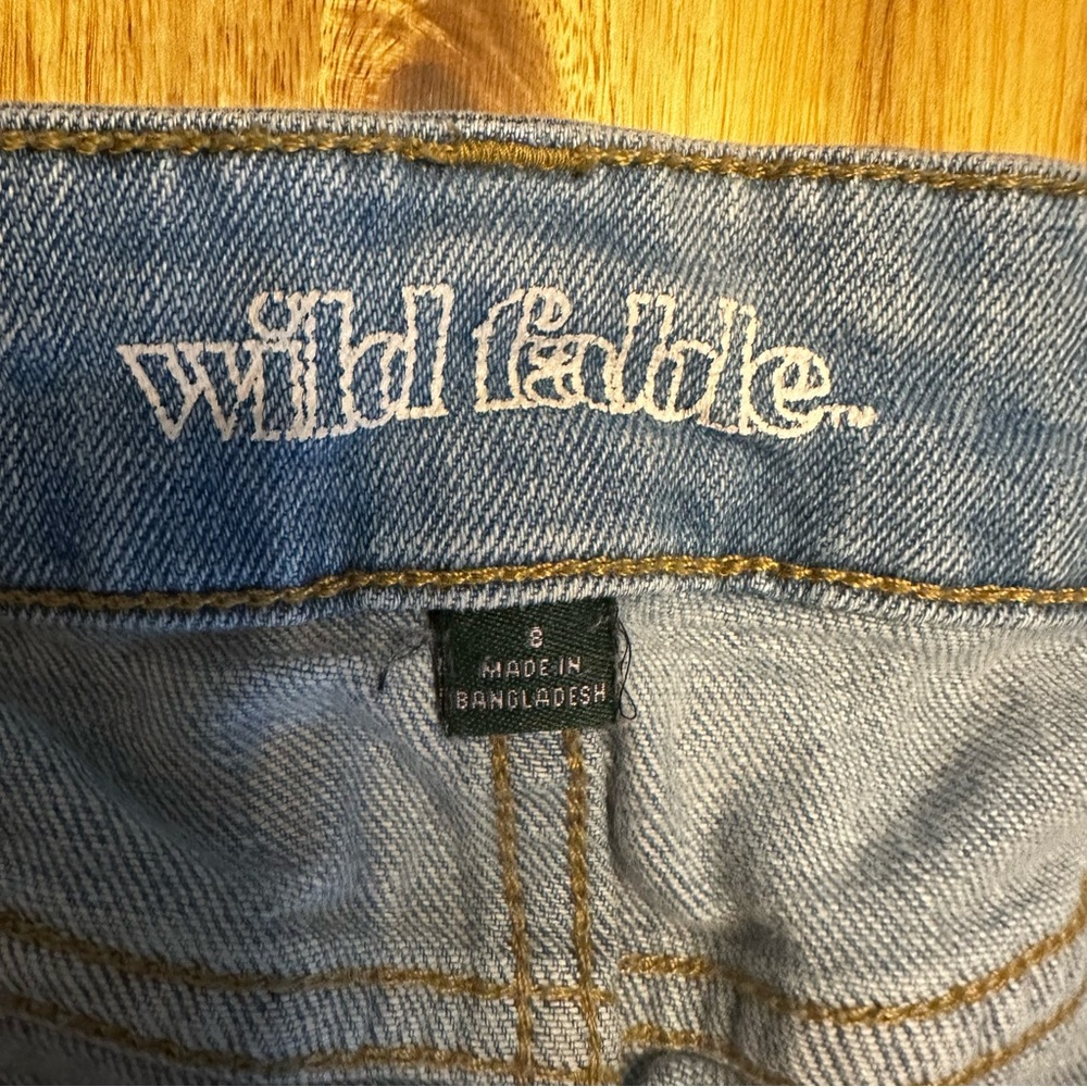 Wild Fable Stylish Light Blue Denim Distressed Mini‎ Skirt size 8 - Picture 5 of 12